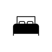 cama, concepto de diseño de icono de línea sólida de dormitorio para web y ui, icono simple adecuado para cualquier propósito. vector