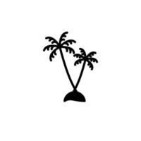 Palm, Coconut, Tree, Island, Beach Solid Line Icon Vector Illustration Logo Template. Suitable For Many Purposes.