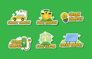 Electric Car Sticker Collection vector