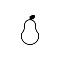 Pear Solid Line Icon Design Concept For Web And UI, Simple Icon Suitable for Any Purposes. vector