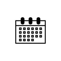 Calendar, Schedule, Date Solid Line Icon Design Concept For Web And UI, Simple Icon Suitable for Any Purposes. vector