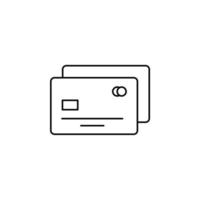 tarjeta de crédito, plantilla de logotipo de ilustración de vector de icono de línea delgada de pago. adecuado para muchos propósitos.