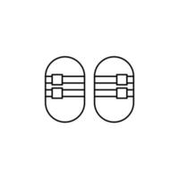 Sandal, Footwear, Slipper, Flip-Flop Thin Line Icon Vector Illustration Logo Template. Suitable For Many Purposes.