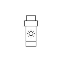 Sunblock, Sunscreen, Lotion, Summer Thin Line Icon Vector Illustration Logo Template. Suitable For Many Purposes.