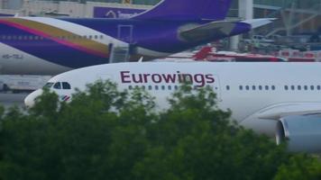 Airplane Eurowings taxiing video