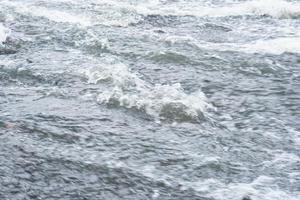 Water flows in a stream in the rainy season. photo