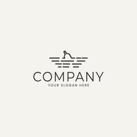 Bottle in the water line style logo. vector