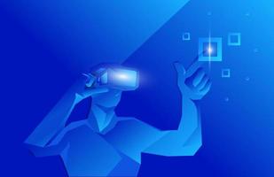 virtual reality technology metaverse background vector