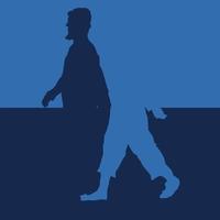 silhouette of muslim man walking