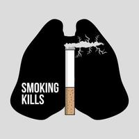smoking kills the lung illustration vector