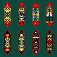 various authentic central borneo dayak ngaju tribe shield pattern vector