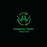 identidad corporativa wm letter logo company logo design vector