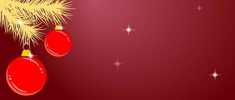 fondo de invierno con espacio de copia. banner de año nuevo y navidad para su texto. bolas de navidad y ramas de árboles de navidad. vector