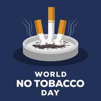 world no tobacco day illustration with turn off the cigarette on ashtray vector