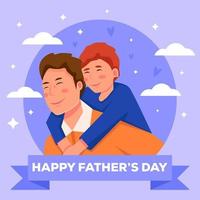 fathers day illustration design with dad carry the son vector