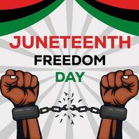 juneteenth design illustration with hands free from handcuffs vector