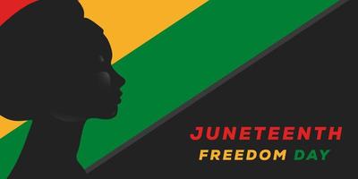 juneteenth background illustration with silhouette african woman vector