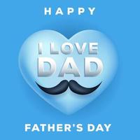 realistic happy fathers day illustration vector