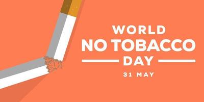 cartel plano de la bandera del diseño del ejemplo del fondo del día mundial sin tabaco vector