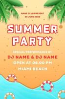 gradient summer party flyer poster illustration vector