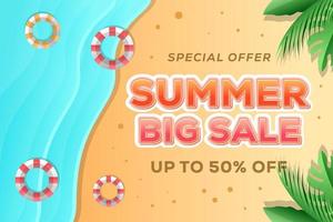 gradient summer big sale poster promotion vector