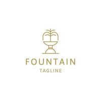 Luxury fountain line logo icon design template flat vector