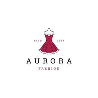 aurora belleza moda vestido logo icono diseño plantilla vector plano