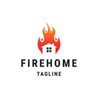 Fire house logo icon design template flat vector