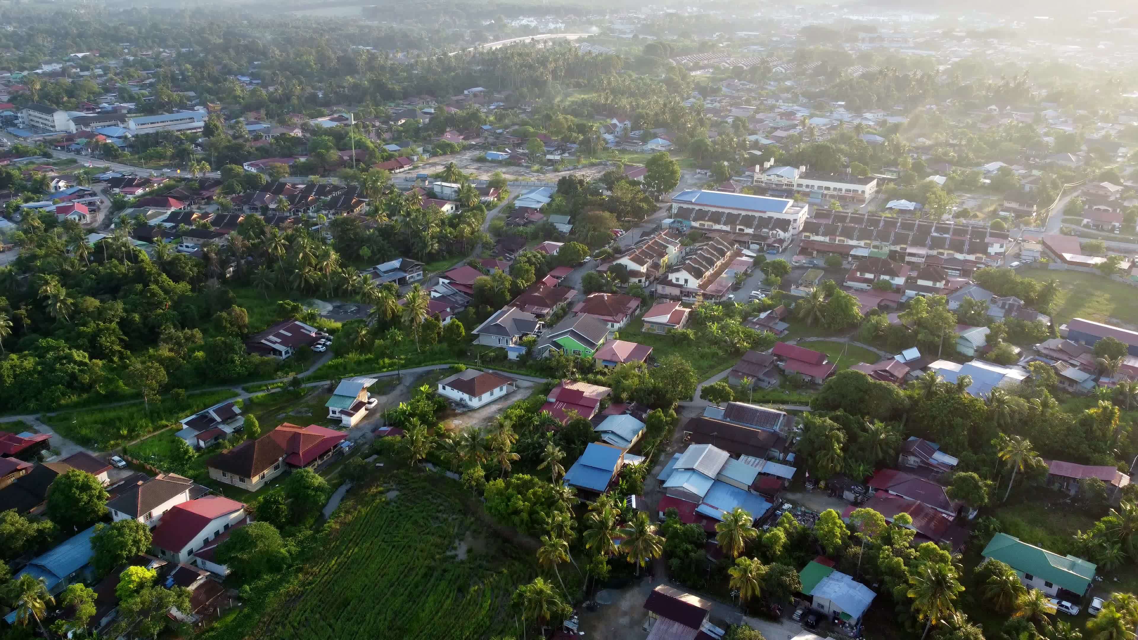Aerial move over Malays kampung house in sunny day 7941283 Stock Video