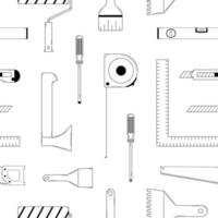 patrón impecable con un conjunto de herramientas para reparaciones en el hogar. estilo garabato. bosquejo. ilustración vectorial vector