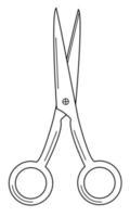 Hand drawn scissors. A tool for haircuts and crafts. Doodle scetch. Vector illustration