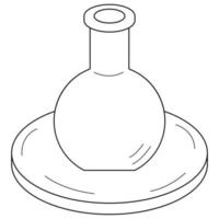 Hand drawn clay jug on a potter's wheel. Craft, clay modeling. Doodle sketch. Vector illustration