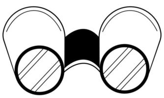 Hand drawn binoculars. Abstract image of the search. Doodle style. Vector illustration