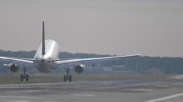 Airplane landing at the early morning video