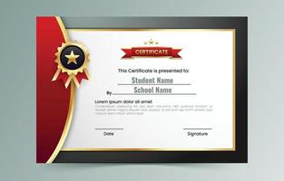 elegante certificado de graduación escolar vector