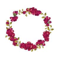 Beautiful Red Peonies Wreath vector