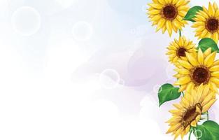Watercolor Sunflower Background vector