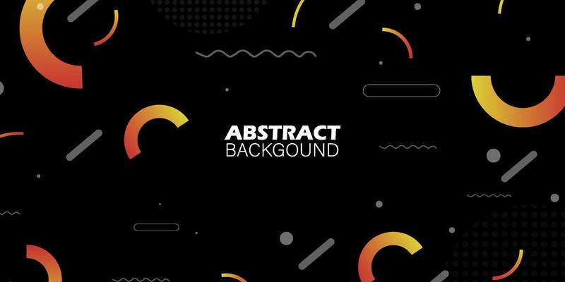 Minimal geometric background. black with orange gradient pattern .simple shapes with trendy gradients. Eps10 vector.