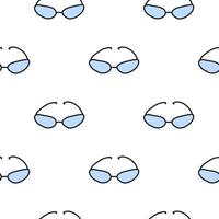 Simple seamless pattern with doodle colored eyeglasses. vector