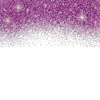 White background with violet glitter sparkles or confetti and space for text. vector