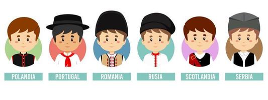 Set Avatars with Different Countries vector