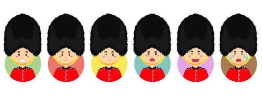 British Avatar with Various Expression vector