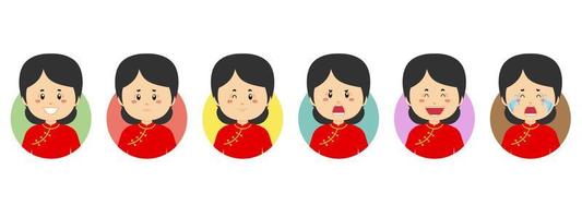 Chinese Avatar with Various Expression vector