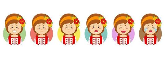 Bulgarian Avatar with Various Expression vector