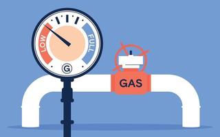 Gas supplies. Sanctions. Gas pipeline. Vector image.