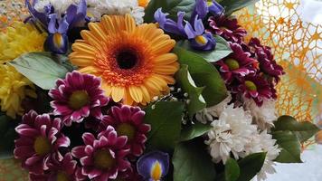 A bouquet of beautiful flowers as a gift video