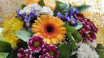 A bouquet of bright flowers as a gift video