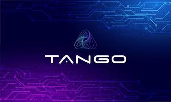 Tango chain logo symbol.NFT game platform.Hologram background.World cryptocurrency. vector