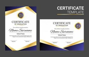 Certificate Template For School Or Graduation Concept vector