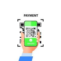 illustration of digital payment using qr code vector